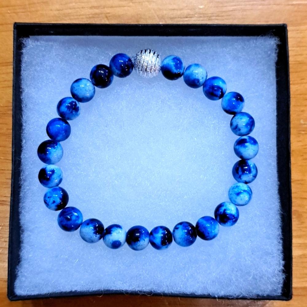 Navy & Blue Jade Stone Bracelet
